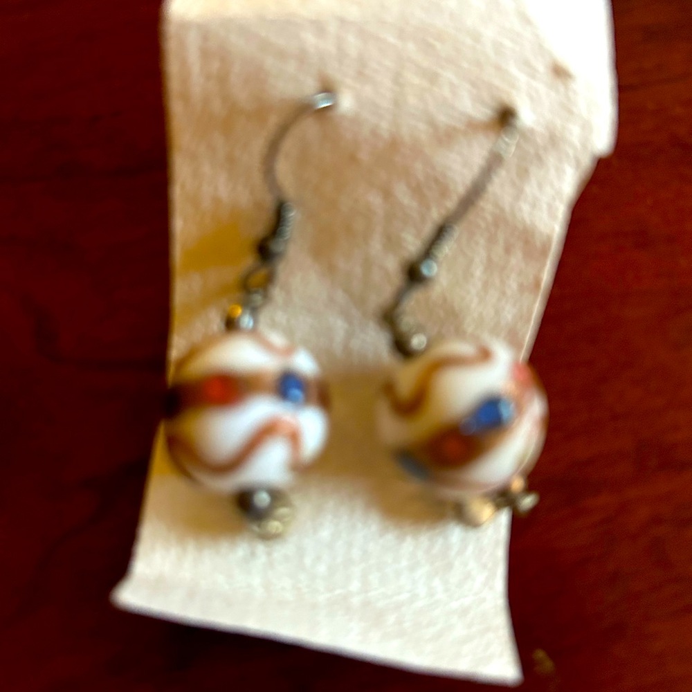 Glass ball earrings
